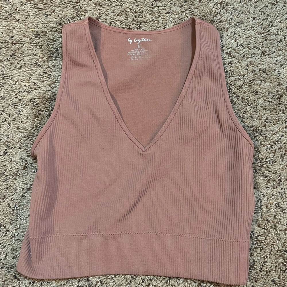 Together Mauve Ribbed Tank Top